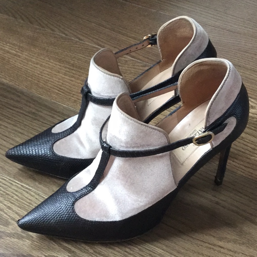Valentino Velvet T-strap Pump